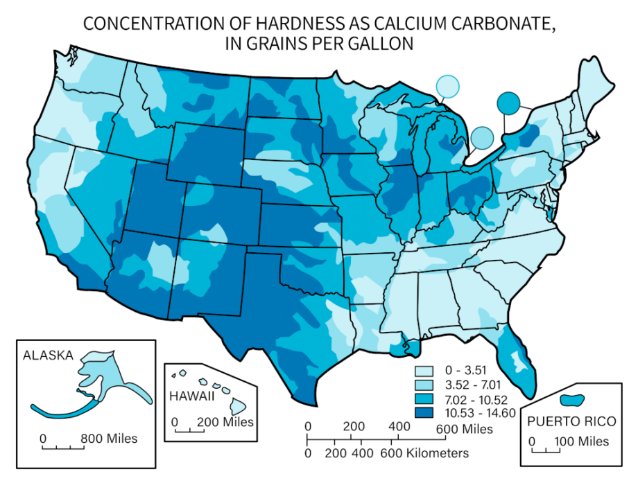 DROP Smart Water Softener DROP Series Water Hardness Map 920x697 